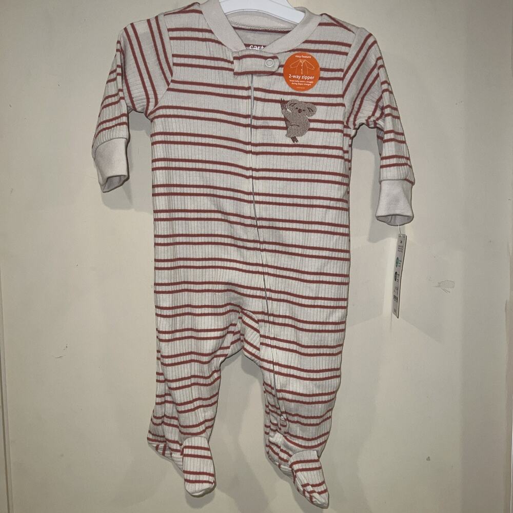 Carter's Striped Koala Footed Pajama Size 3M Unisex Baby Girl Baby Boy